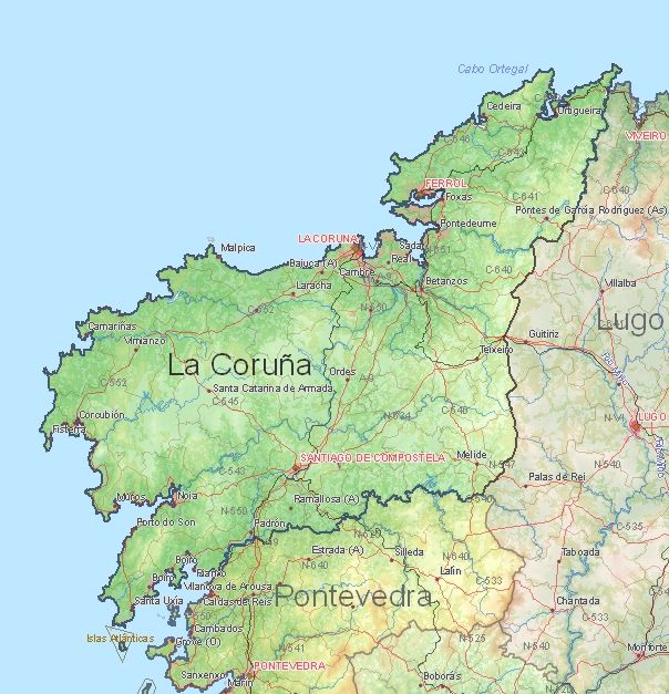 Toeristische kaart van La Coruña