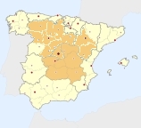 ligging van het gebied Midden-Spanje