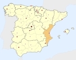 ligging van het gebied Oost-Spanje