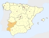 ligging van het gebied Zuidwest-Spanje