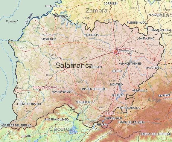 Toeristische kaart van Salamanca