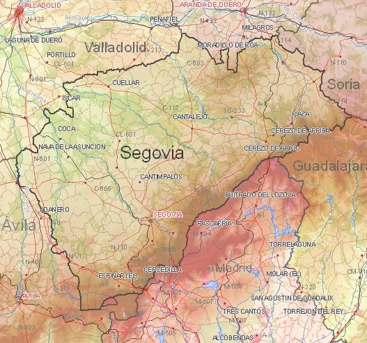 Toeristische kaart van Segovia