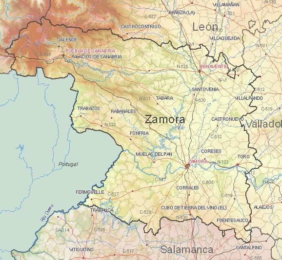 Toeristische kaart van Zamora